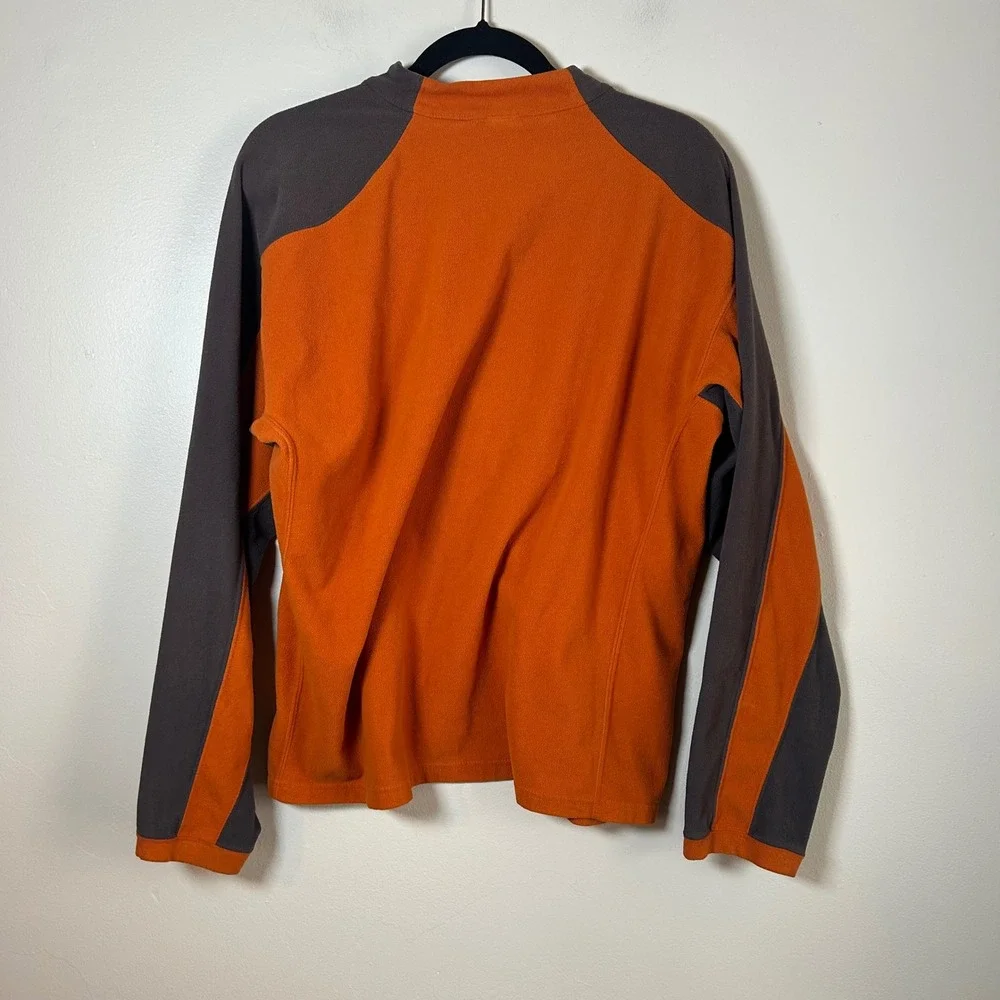 The North Face Men's Orange Charcoal Fleece 1/4 Zip Pullover Long Sleeve‎ Top